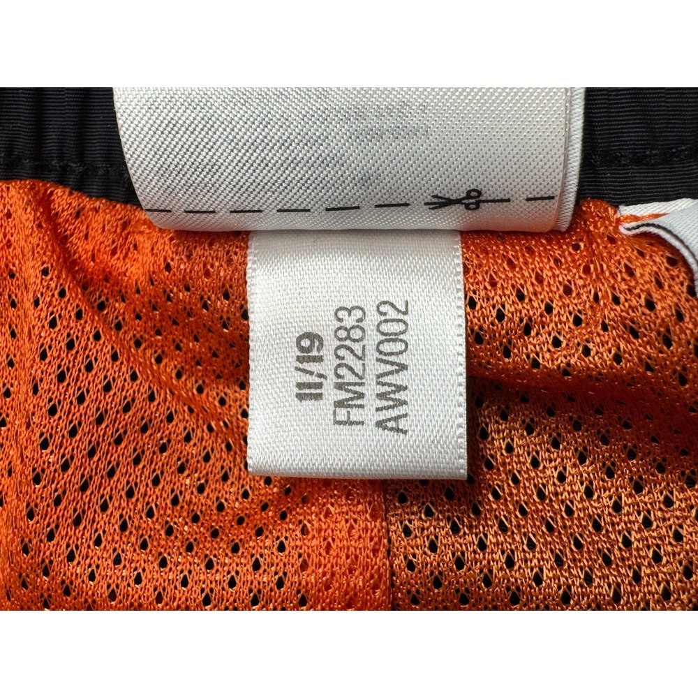 Adidas Originals Track Pants Joggers Men's L Black Orange Logo Tape Slim Fit - Picture 3 of 8